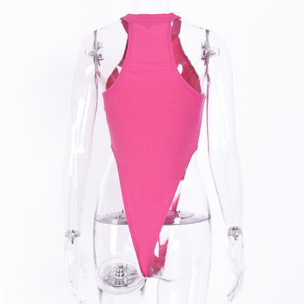 Popular Autumn Sexy Slim-fit All-match Sleeveless Leotard