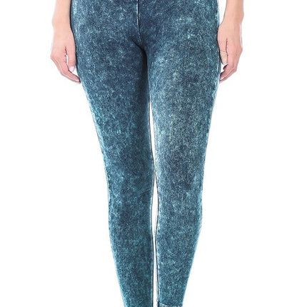 Mineral Washed Wide Waistband Yoga Leggings