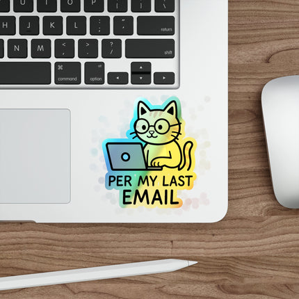 Holographic Cat Stickers, Fun Decals for Laptops, Water Bottles, Skateboards, Cute Gifts for Cat Lovers, Funny Email Stickers