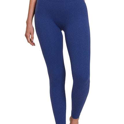 Ribbed Seamless High Waisted Full Length Leggings