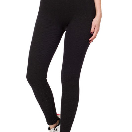 Ribbed Seamless High Waisted Full Length Leggings