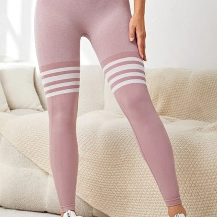 Blaire Sport Gym Babe Striped Booty Butt Lifting Workout Leggings