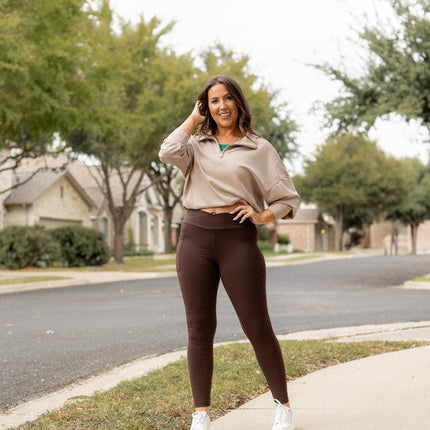 The Becca Brown Crossover Full Length Leggings