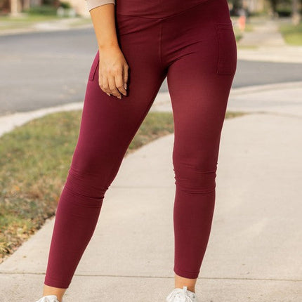The Molly Maroon Crossover Full Length Leggings