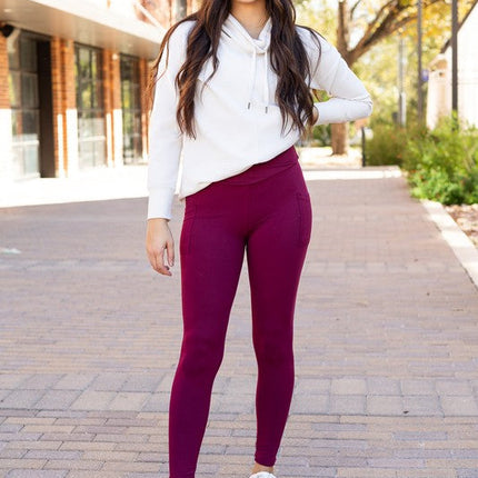 The Molly Maroon Crossover Full Length Leggings