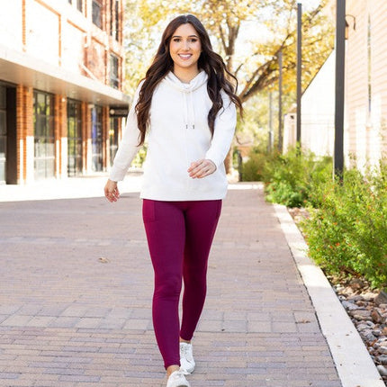 The Molly Maroon Crossover Full Length Leggings