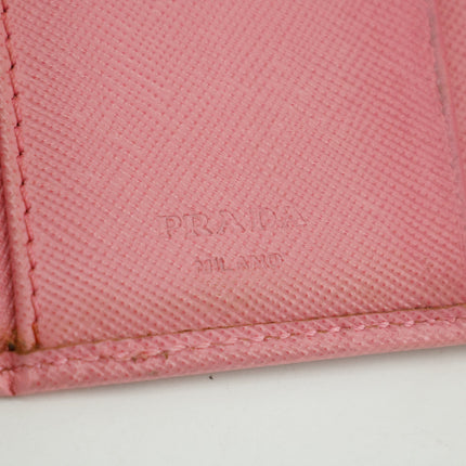 Prada Pink Saffiano Leather Compact Wallet #3010