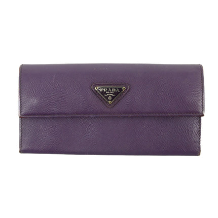 Prada Saffiano Leather Purple Long Wallet  #3082