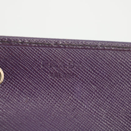 Prada Saffiano Leather Purple Long Wallet  #3082