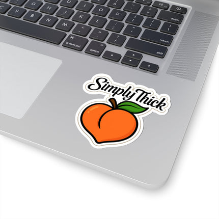Simply Thick Peach Kiss-Cut Stickers - Fun and Whimsical Decor for Laptops, Water Bottles, Journals, Gifts, and More