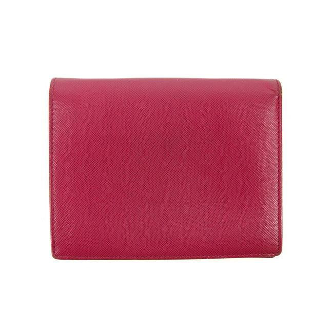 Prada Hot Pink Saffiano Lux Trifold Wallet #3100