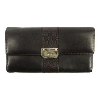 Gucci GG Guccisima Brown Leather Long Continental Wallet #3300