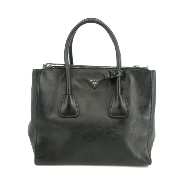 Louis Vuitton Monogram Canvas Alma PM Brown Tote Bag #Prada Glaze Calf Black City Twin Pocket Tote Bag -#3340