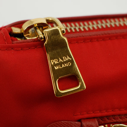 Prada Red Nylon Tessuto Pochette Shoulder Bag #3395