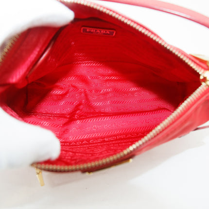 Prada Red Nylon Tessuto Pochette Shoulder Bag #3395