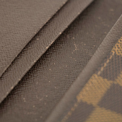 Louis Vuitton Damier Ebene Brown Porte Tresor Wallet #3531