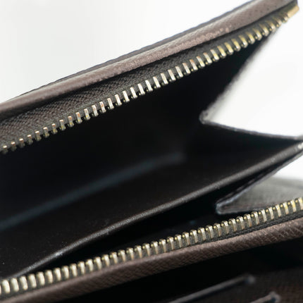 Louis Vuitton Damier Ebene Brown Porte Tresor Wallet #3531