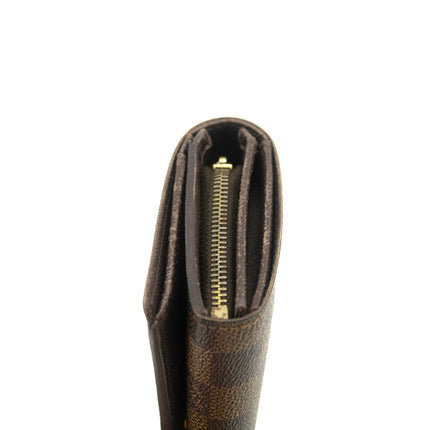 Louis Vuitton Damier Ebene Brown Porte Tresor Wallet #3531