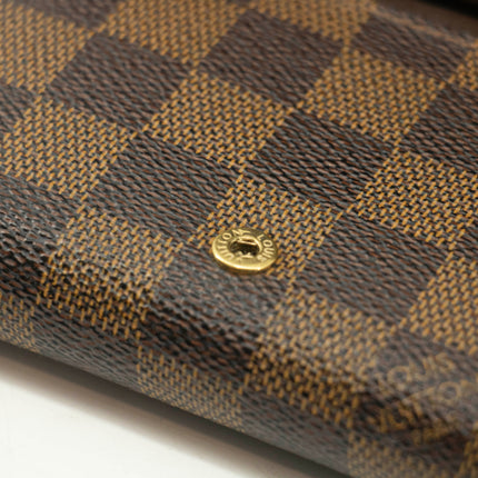 Louis Vuitton Damier Ebene Brown Porte Tresor Wallet #3531