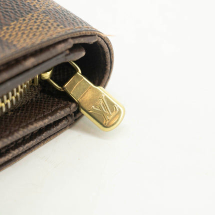 Louis Vuitton Damier Ebene Brown Porte Tresor Wallet #3531