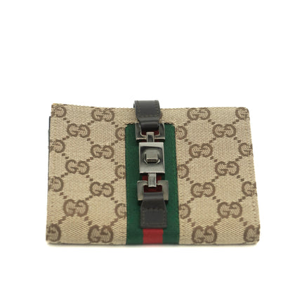Gucci GG Canvas Sherry Line Jackie Compact Wallet #3539