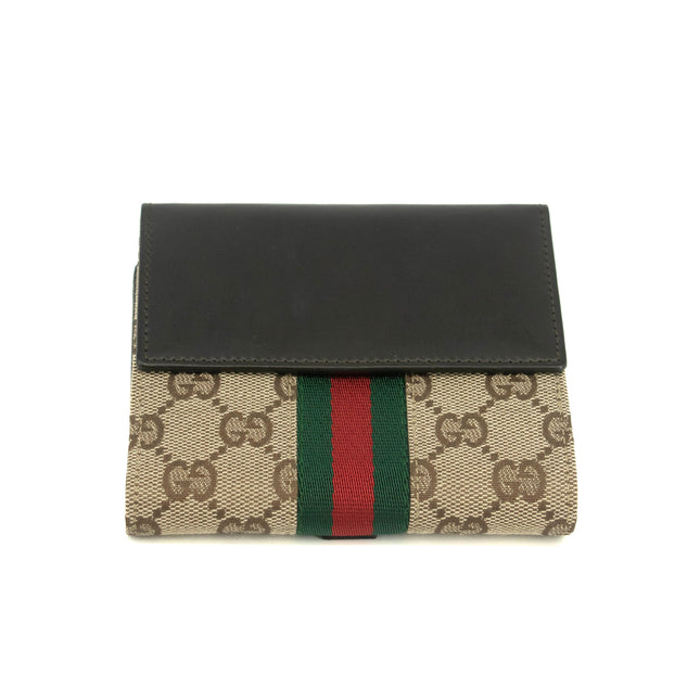 Gucci GG Canvas Sherry Line Jackie Compact Wallet #3539