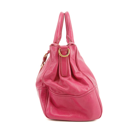 Prada Vitello Shine Pink Leather Bauletto 2Way Shoulder Bag #3543