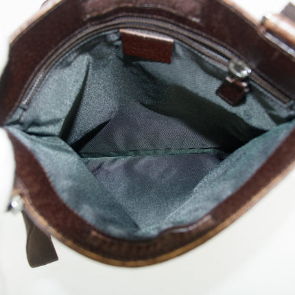 Gucci GG Canvas Flat Beige x Brown Messenger Bag #3553