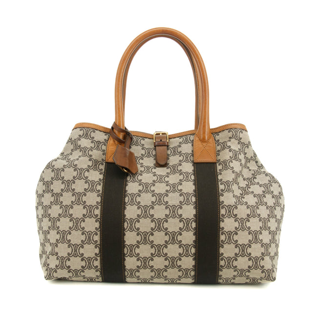 Celine Macadam Canvas x Leather Black Shoulder Bag #3570