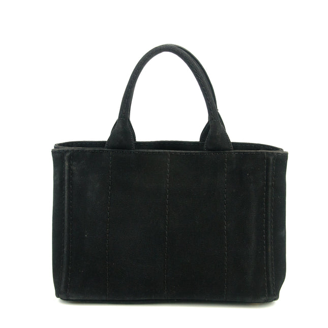 Prada Black Canvas Canapa Logo Tote Bag Small #3573