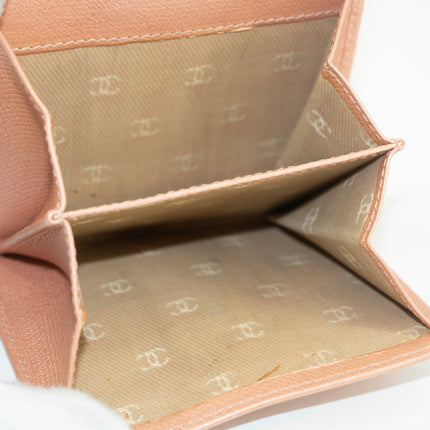 Chanel Pink Leather Compact Trifold Wallet #3715