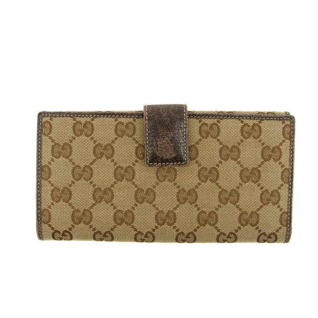 Gucci GG Canvas Beige Bow Long Wallet #3585