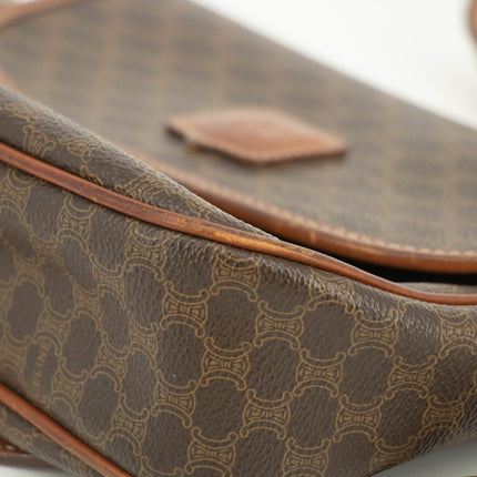 Celine Macadam Brown PVC x Leather Shoulder Bag #3593