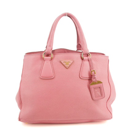 Prada Vitello Daino Leather Bauletto Pink Tote Bag #3596