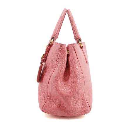 Prada Vitello Daino Leather Bauletto Pink Tote Bag #3596