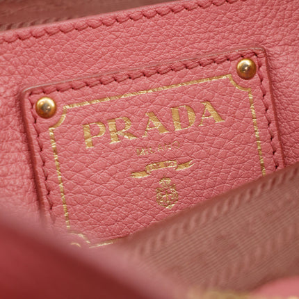 Prada Vitello Daino Leather Bauletto Pink Tote Bag #3596