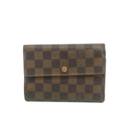 Louis Vuitton Damier Ebene Brown Trifold Wallet #3695