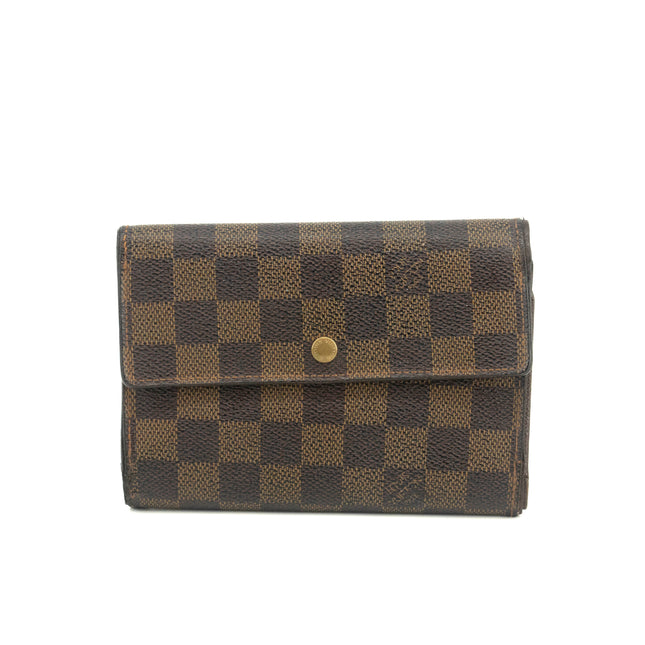 Louis Vuitton Damier Ebene Brown Trifold Wallet #3695