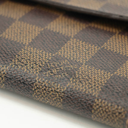 Louis Vuitton Damier Ebene Brown Trifold Wallet #3695