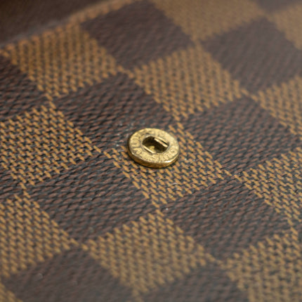 Louis Vuitton Damier Ebene Brown Trifold Wallet #3695