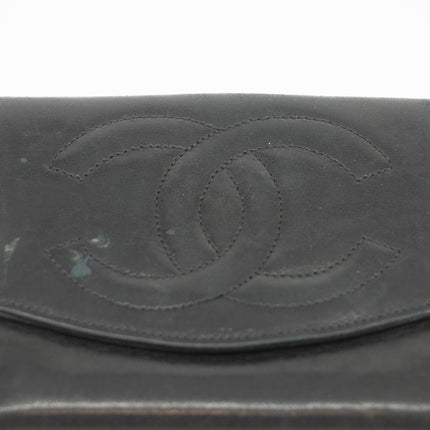Chanel Black Lambskin Coco Mark Compact Wallet #3701