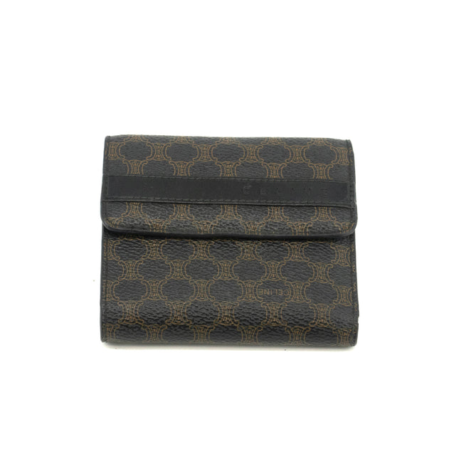 Celine Macadam Black PVC Compact Wallet #3704