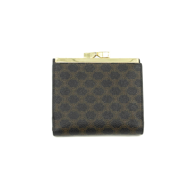 Celine Macadam Black PVC Compact Wallet #3704