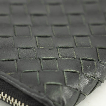 Bottega Veneta Intrecciato Black Zip Coin Pouch #3708