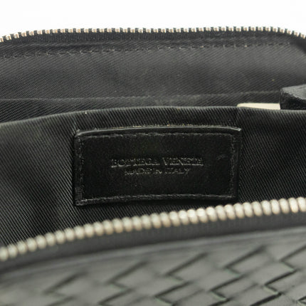 Bottega Veneta Intrecciato Black Zip Coin Pouch #3708