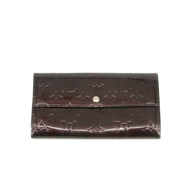 Louis Vuitton Vernis Patent Leather Purple Sarah Wallet #3713