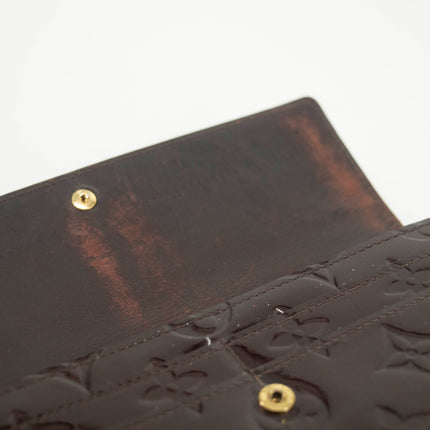 Louis Vuitton Vernis Patent Leather Purple Sarah Wallet #3713