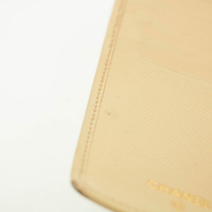 Chanel Beige Leather Long Bifold Wallet #3719
