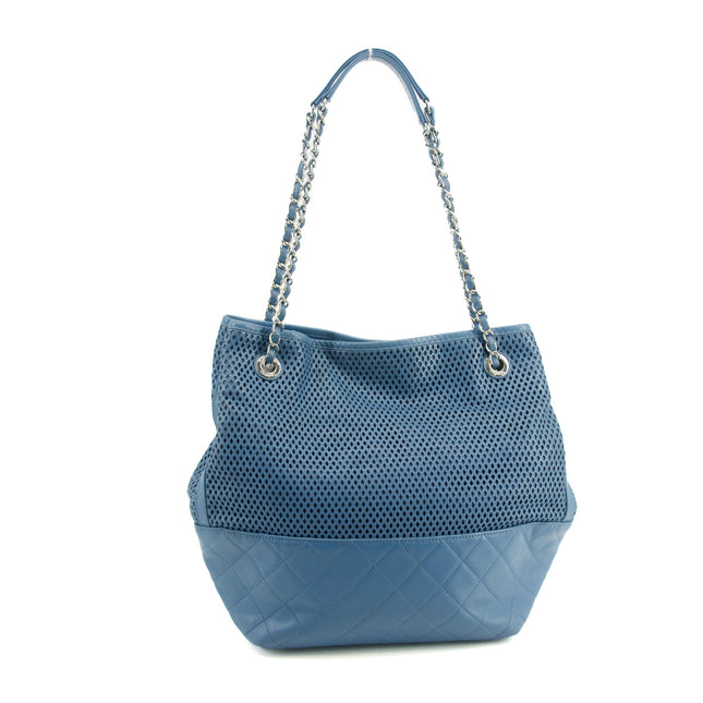 Chanel Blue Calfskin Perforated Up In the Air Shoulder Bag 17 Series #3757