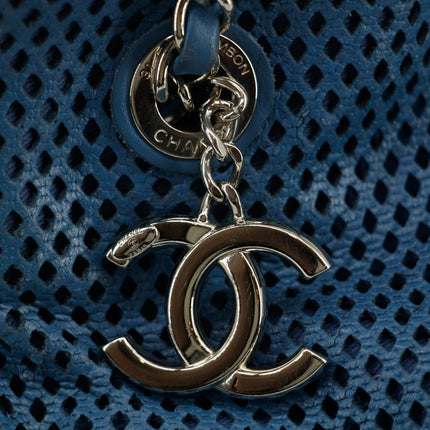 Chanel Blue Calfskin Perforated Up In the Air Shoulder Bag 17 Series #3757